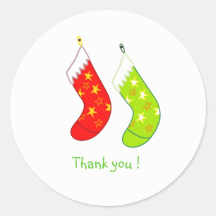 Sticker Rond Bas de Noël-autocollants en Merci
