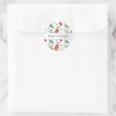 Sticker Rond Bas de Noël rouge et vert (Sac)