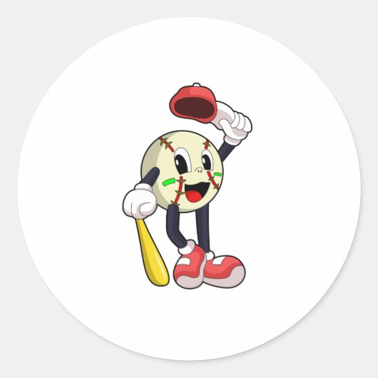 Sticker Rond Base-ball avec base-ball (Devant)