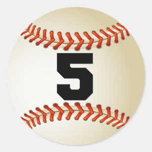 Sticker Rond Base-ball du numéro 5