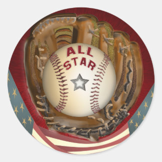 Sticker Rond Base-ball étoile