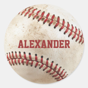 Sticker Rond Base-ball Vintage Personnalisé