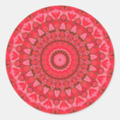 Sticker Rond Base rouge Mandala (Devant)