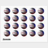 STICKER ROND BASEBALL (Feuille)