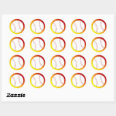 Sticker Rond Baseball (Feuille)