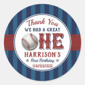 Sticker Rond Baseball 1er anniversaire Favoriser (Devant)