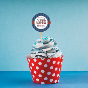 Sticker Rond Baseball 1er anniversaire Favoriser