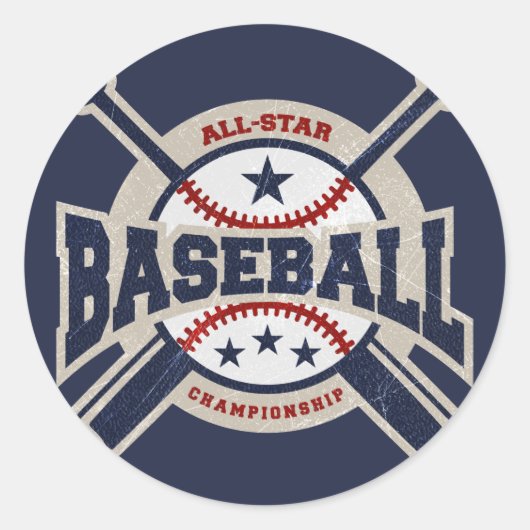 Sticker Rond Baseball All Star Team Sport Anniversaire (Devant)