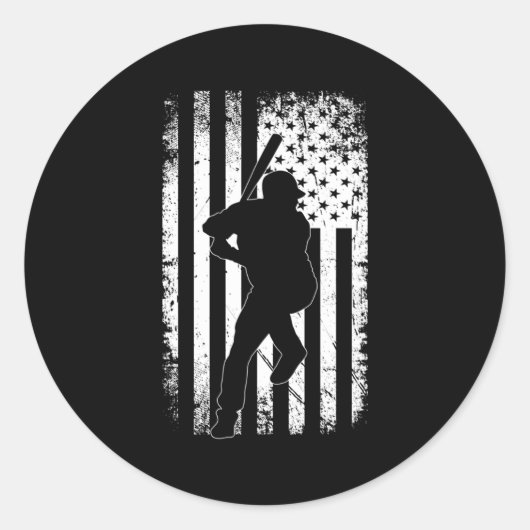 Sticker Rond Baseball américain (Devant)