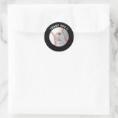 Sticker Rond Baseball Anniversaire Custom Photo Merci (Sac)