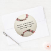 Sticker Rond Baseball avec adresse (Enveloppe)
