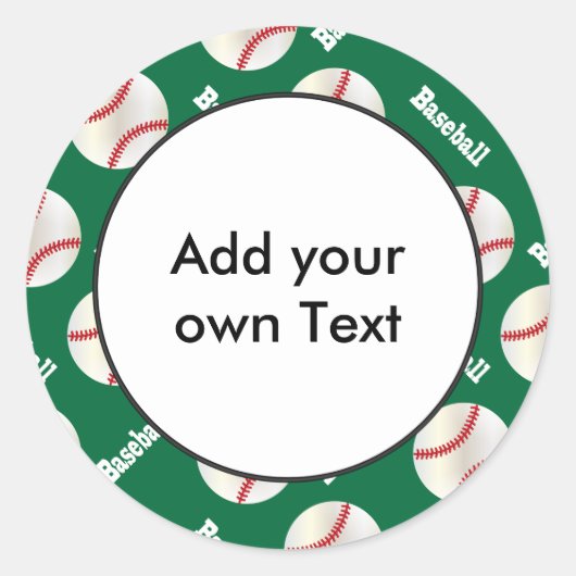 Sticker Rond Baseball avec Arrière - plan vert foncé | Personna (Devant)