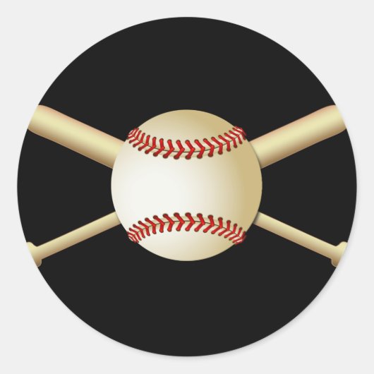 STICKER ROND BASEBALL & BATS (Devant)