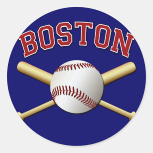 STICKER ROND BASEBALL BOSTON