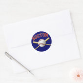 STICKER ROND BASEBALL BOSTON (Enveloppe)
