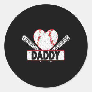 Sticker Rond Baseball Daddy Correspondance Famille Softball L