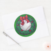Sticker Rond Baseball dans la couronne de Noël (Enveloppe)