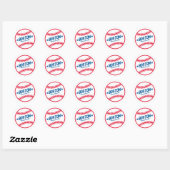 Sticker Rond Baseball de Boston (Feuille)