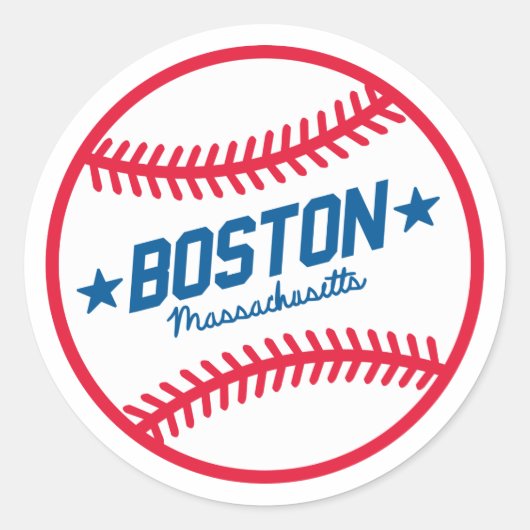 Sticker Rond Baseball de Boston (Devant)