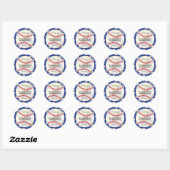 Sticker Rond Baseball de fête d'anniversaire en bleu foncé - Me (Feuille)