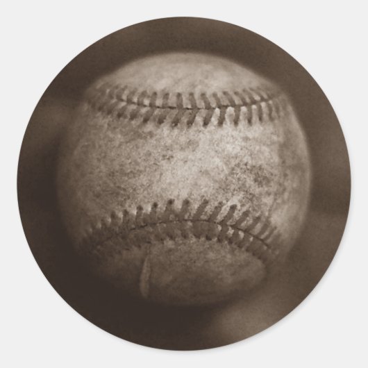 Sticker Rond Baseball de Sepia vintage (Devant)