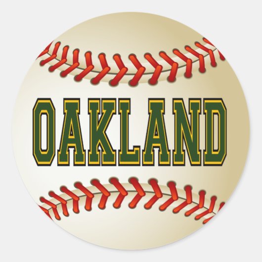 STICKER ROND BASEBALL D'OAKLAND (Devant)