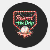 Sticker Rond Baseball Drip Boys Ice Cream Christmas Youth Respe (Devant)
