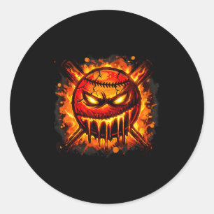 Sticker Rond Baseball Drip Colère Slime de lave Balle Graphique