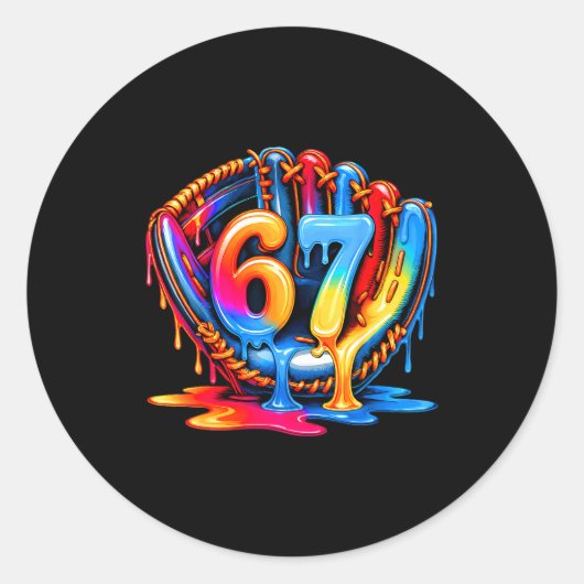 Sticker Rond Baseball Drip Ice Cream 67 Baseball Lifestyle 101 (Devant)