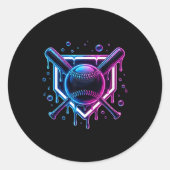 Sticker Rond Baseball Drip Ice Cream Bat Kids  (Devant)