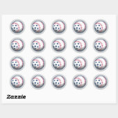 Sticker Rond Baseball du 4 juillet (Feuille)