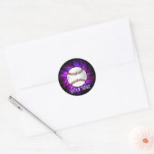 Sticker Rond Baseball en peluche; softball (Enveloppe)