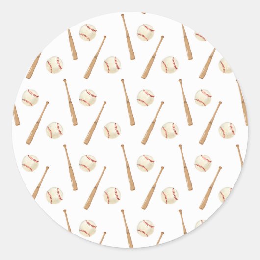 Sticker Rond Baseball et chauve-souris (Devant)