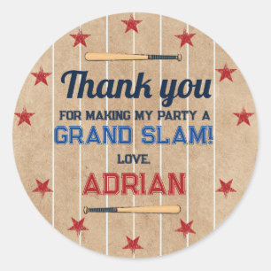 Sticker Rond Baseball Favoriser Merci Anniversaire