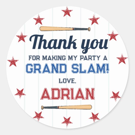 Sticker Rond Baseball Favoriser Premier Anniversaire Aquarelle (Devant)