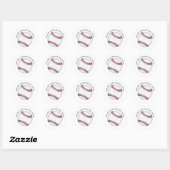 Sticker Rond Baseball Game Ball (Feuille)