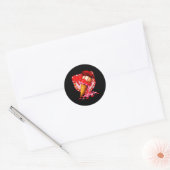 Sticker Rond Baseball Heart Valentine Baseball Ice Cream Drip B (Enveloppe)