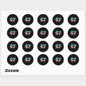 Sticker Rond Baseball Ice Cream 67 Six Seven Cool Player 6 7 Dr (Feuille)