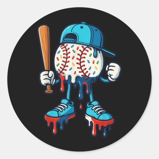 Sticker Rond Baseball Lifestyle 101 Vêtements Jeune Baseball Dr (Devant)