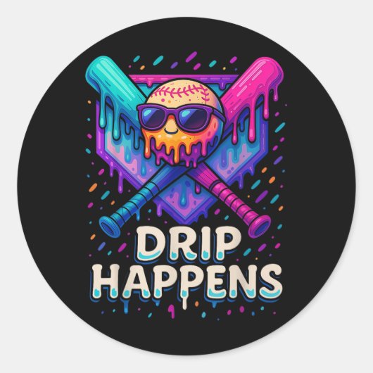 Sticker Rond Baseball Lifestyle 101 Vêtements Jeune Baseball Dr (Devant)