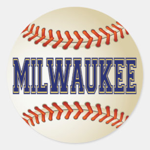 STICKER ROND BASEBALL MILWAUKEE