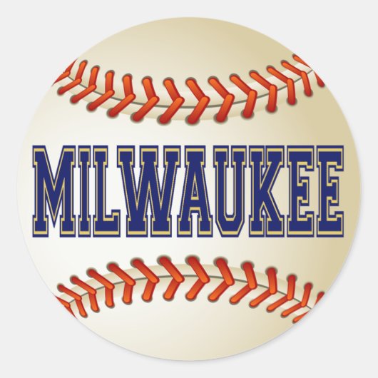 STICKER ROND BASEBALL MILWAUKEE (Devant)