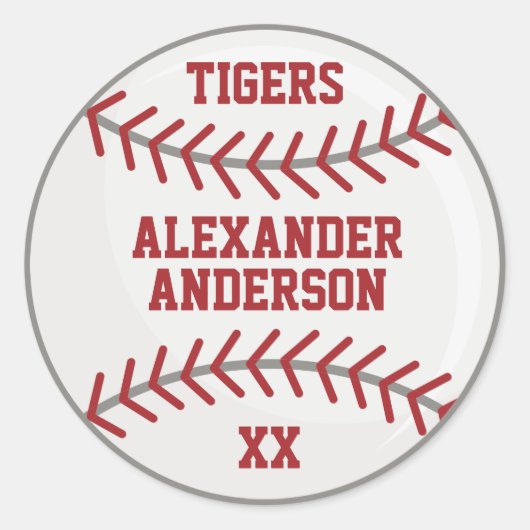 Sticker Rond Baseball Personnaliser (Devant)