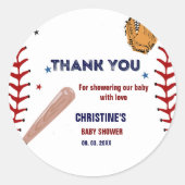 Sticker Rond Baseball Sport Baby shower fête Classique (Devant)