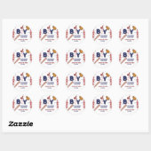 Sticker Rond Baseball Sports Petite salope Baby shower garçon (Feuille)