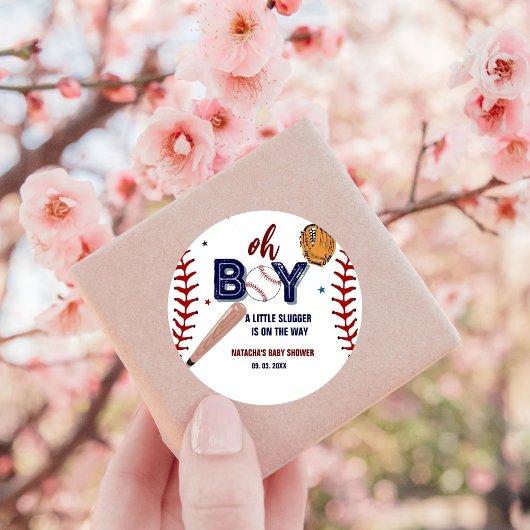 Sticker Rond Baseball Sports Petite salope Baby shower garçon