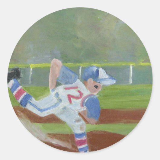 Sticker Rond Baseball sur la baie (Devant)