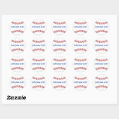 Sticker Rond Baseball [texte personnalisé] (Feuille)
