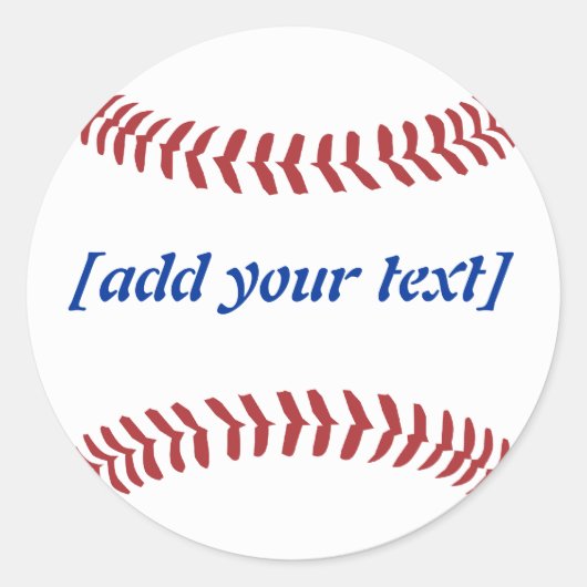 Sticker Rond Baseball [texte personnalisé] (Devant)