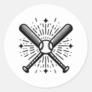 Sticker Rond baseball vintage